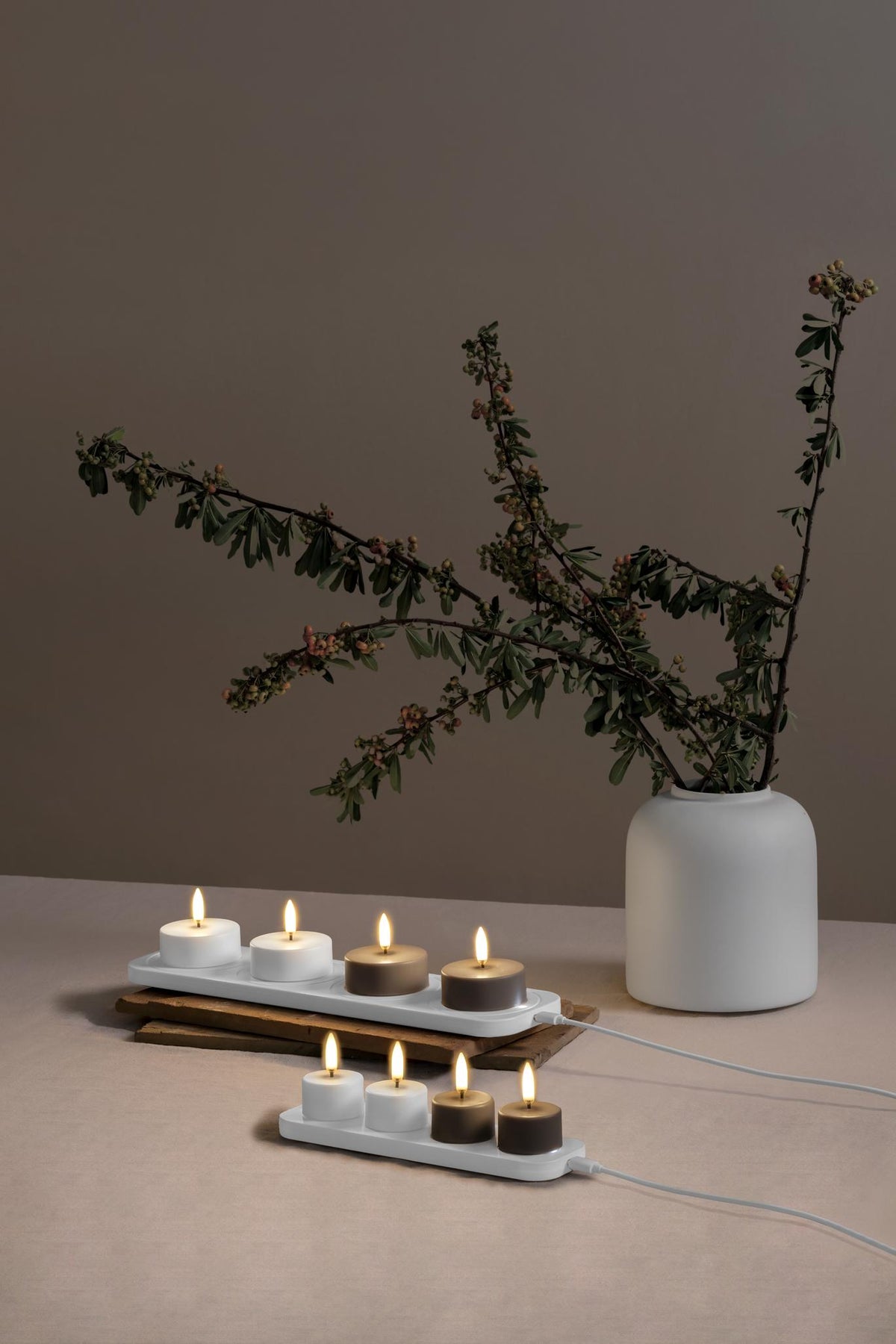 UYUNI Lighting LED Maxi Teelicht RECHARGEABLE 2er Set weiß | Ø6x2,3cm