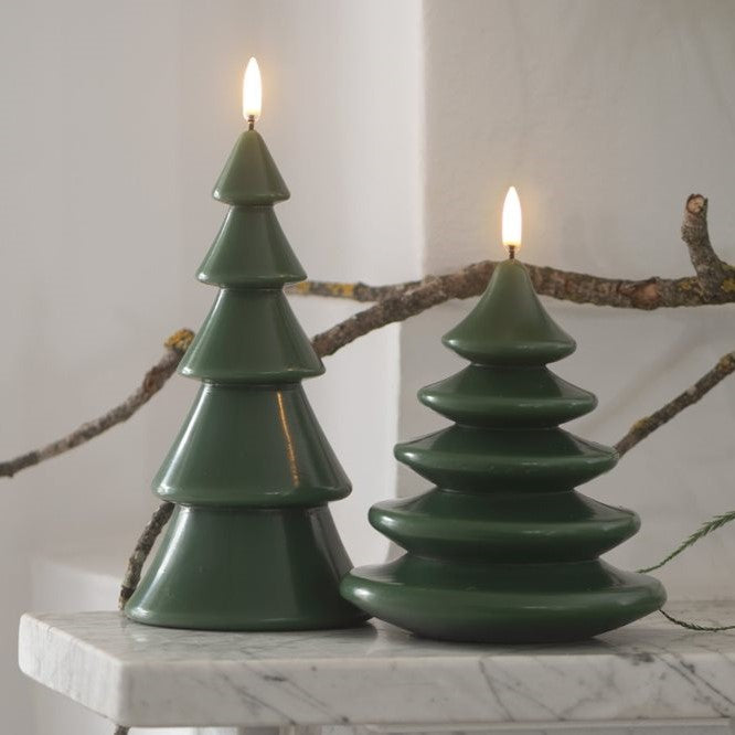 UYUNI Lighting LED Kerze XMAS TREE OLIVE GREEN grün |  Ø10x20cm