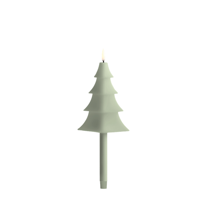 UYUNI Lighting LED Stabkerze MINI XMAS TREE SAGE GREEN hellgrün| Ø1,3x25cm
