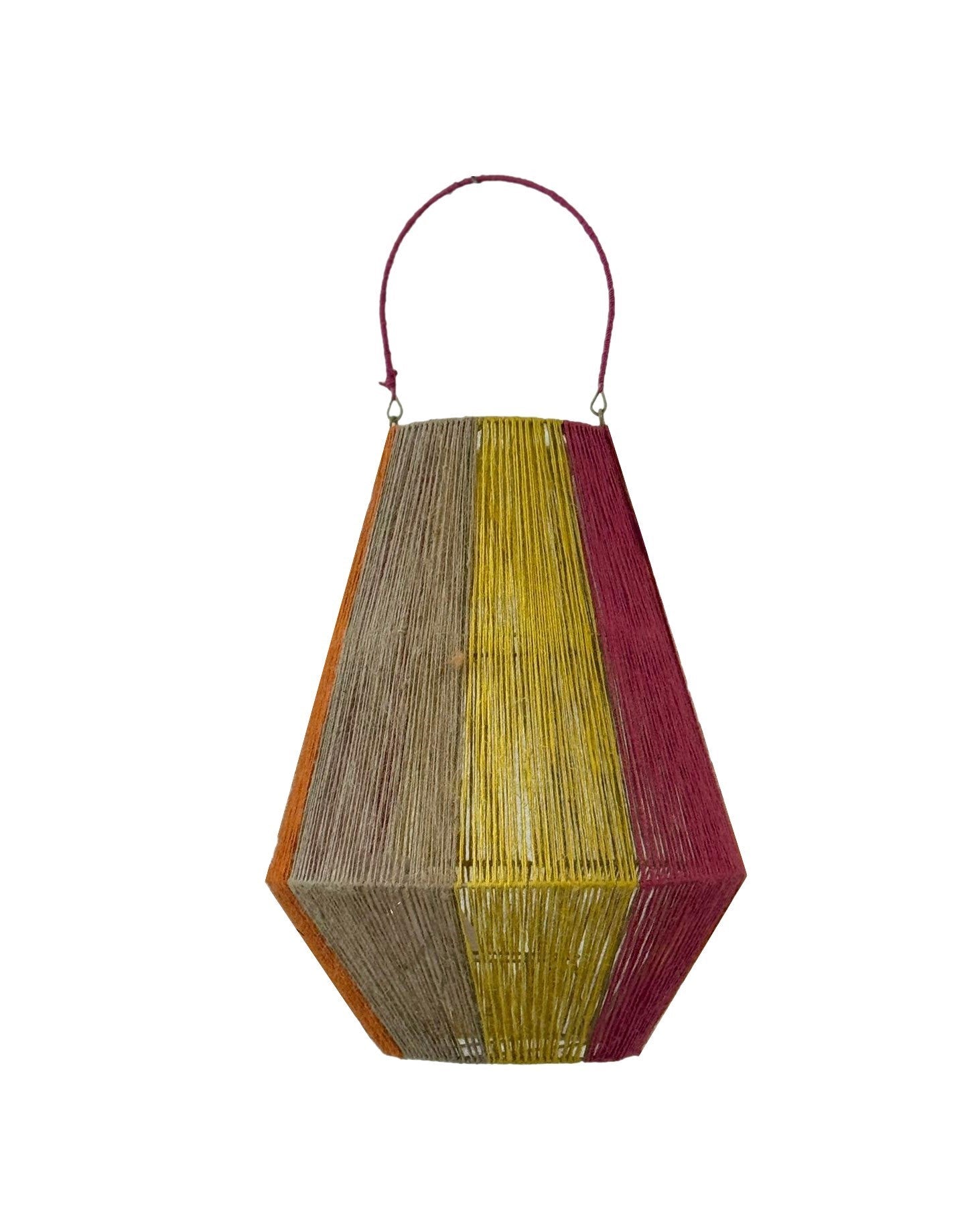 Van der Leeden Laterne BUNT Jute Natur/Gelb/Orange/Fuchsia L | Ø 20cm H 50cm - Sir Henrys