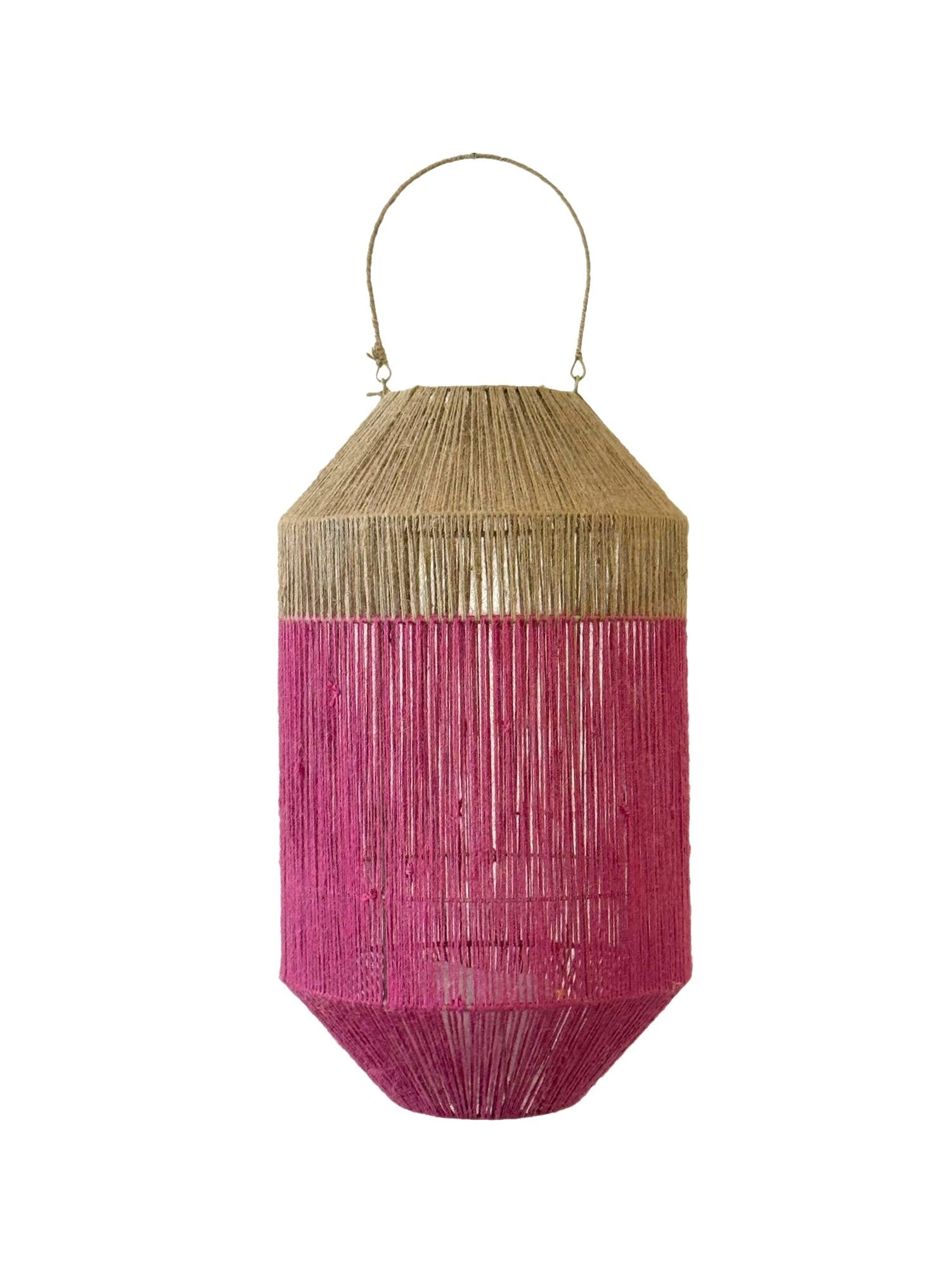 Van der Leeden Laterne PINK Jute Natur/Fuchsia | Ø 34cm H 60cm - Sir Henrys