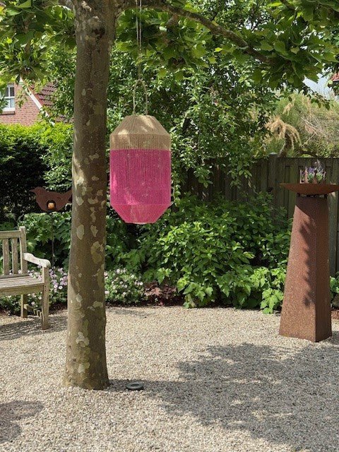 Van der Leeden Laterne PINK Jute Natur/Fuchsia | Ø 34cm H 60cm - Sir Henrys