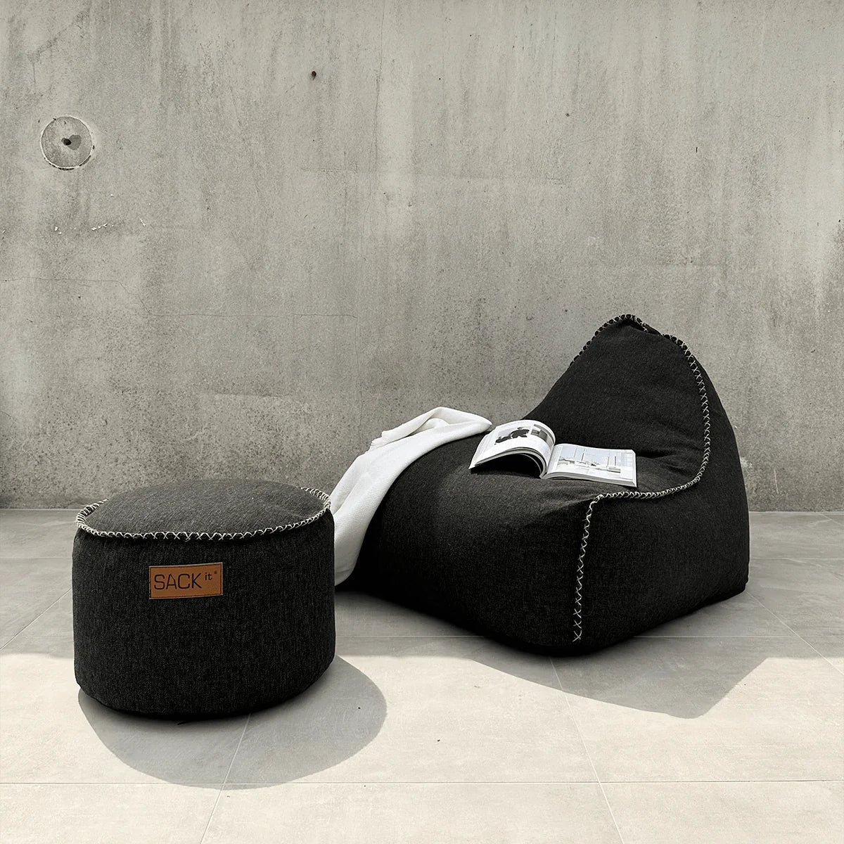 SACKit Lounge Stuhl mit Pouf COBANA | 96x80x70cm