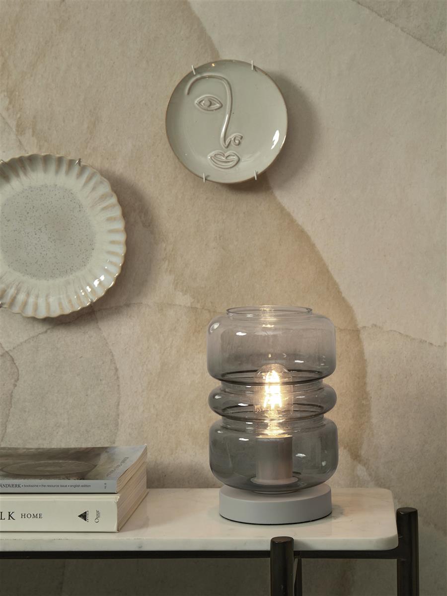 It's about RoMi Tischlampe VERONA grau | 15x15x23cm