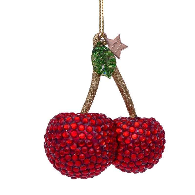 Vondels Christbaumschmuck CHERRY DIAMONDS rot/diamonds | H 8cm - Sir Henrys