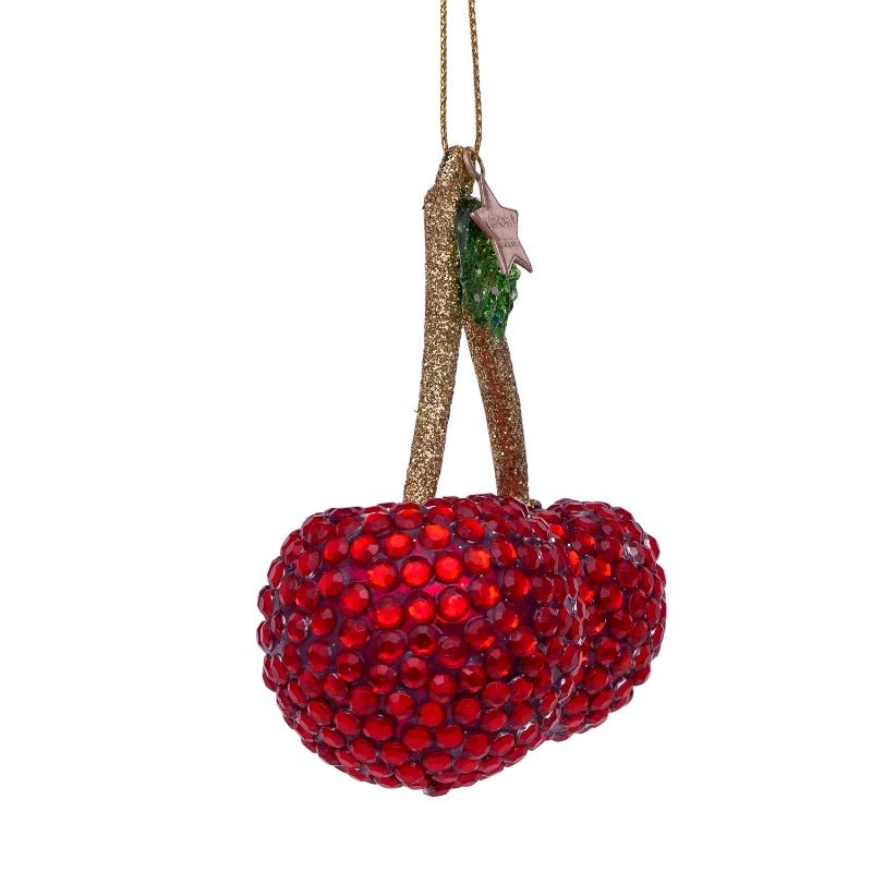 Vondels Christbaumschmuck CHERRY DIAMONDS rot/diamonds | H 8cm - Sir Henrys