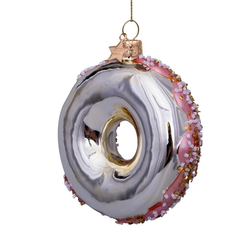 Vondels Christbaumschmuck DONUT Glas gold/pink 11cm - Sir Henrys