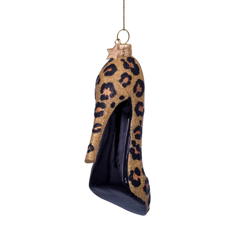 Vondels Christbaumschmuck HIGH HEEL LEOPARD gold/leopard/glitter | H 9cm - Sir Henrys