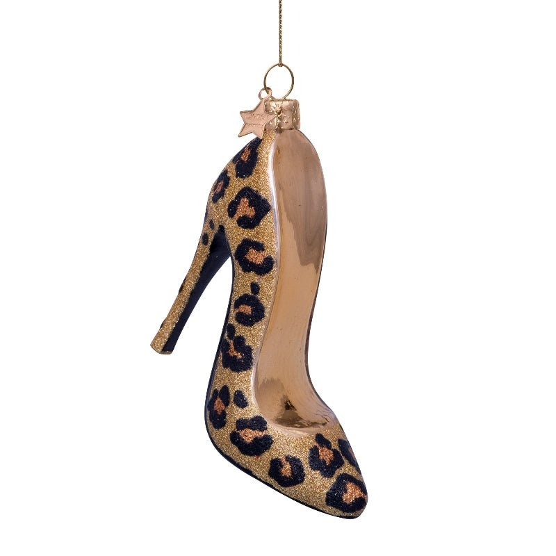 Vondels Christbaumschmuck HIGH HEEL LEOPARD gold/leopard/glitter | H 9cm - Sir Henrys