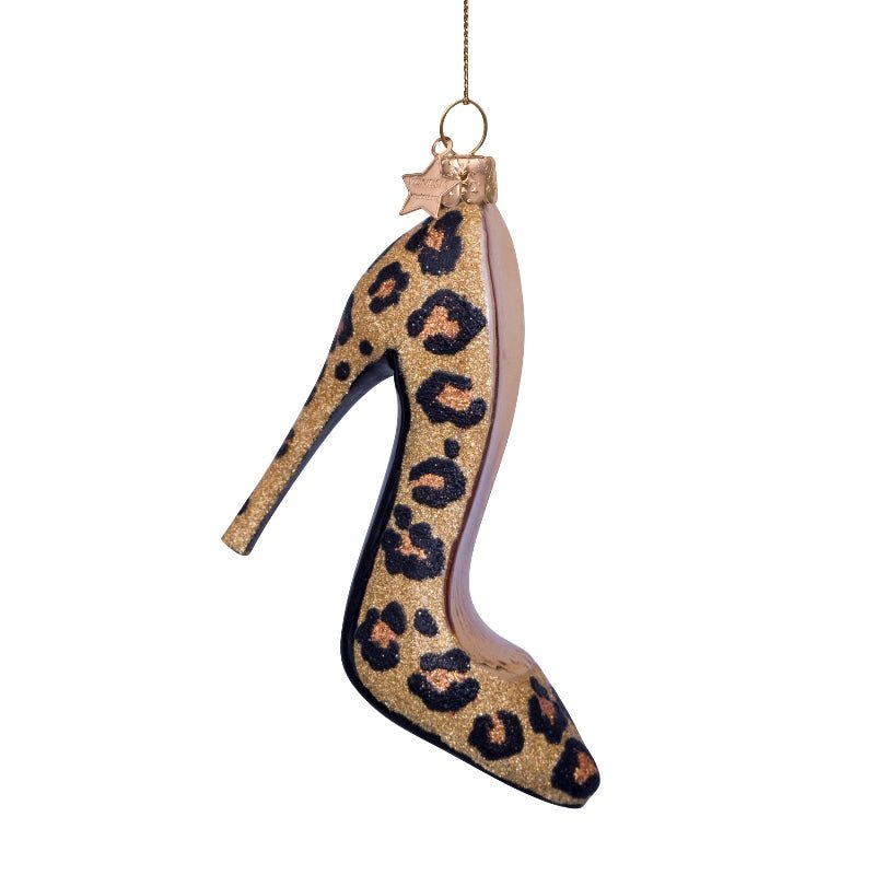 Vondels Christbaumschmuck HIGH HEEL LEOPARD gold/leopard/glitter | H 9cm - Sir Henrys