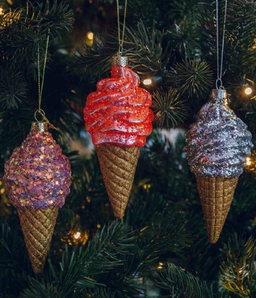 Vondels Christbaumschmuck ICE CREAM Glas rosa | Ø 10 cm - Sir Henrys
