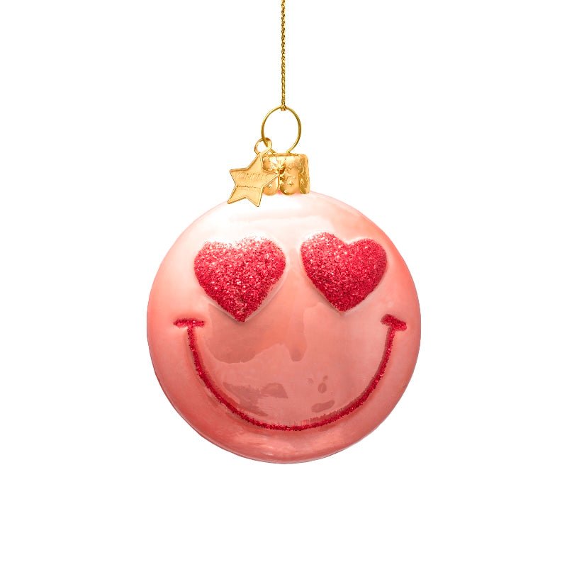 Vondels Christbaumschmuck SMILEY pink/orange | H 7,5cm - Sir Henrys