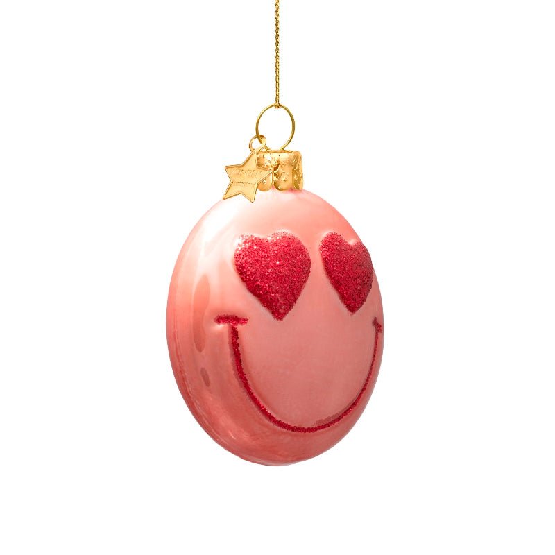 Vondels Christbaumschmuck SMILEY pink/orange | H 7,5cm - Sir Henrys
