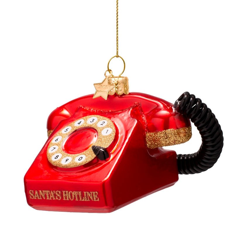 Vondels Christbaumschmuck VINTAGE TELEPHONE opalrot | H 7cm - Sir Henrys