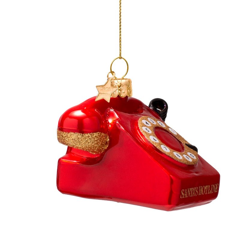 Vondels Christbaumschmuck VINTAGE TELEPHONE opalrot | H 7cm - Sir Henrys