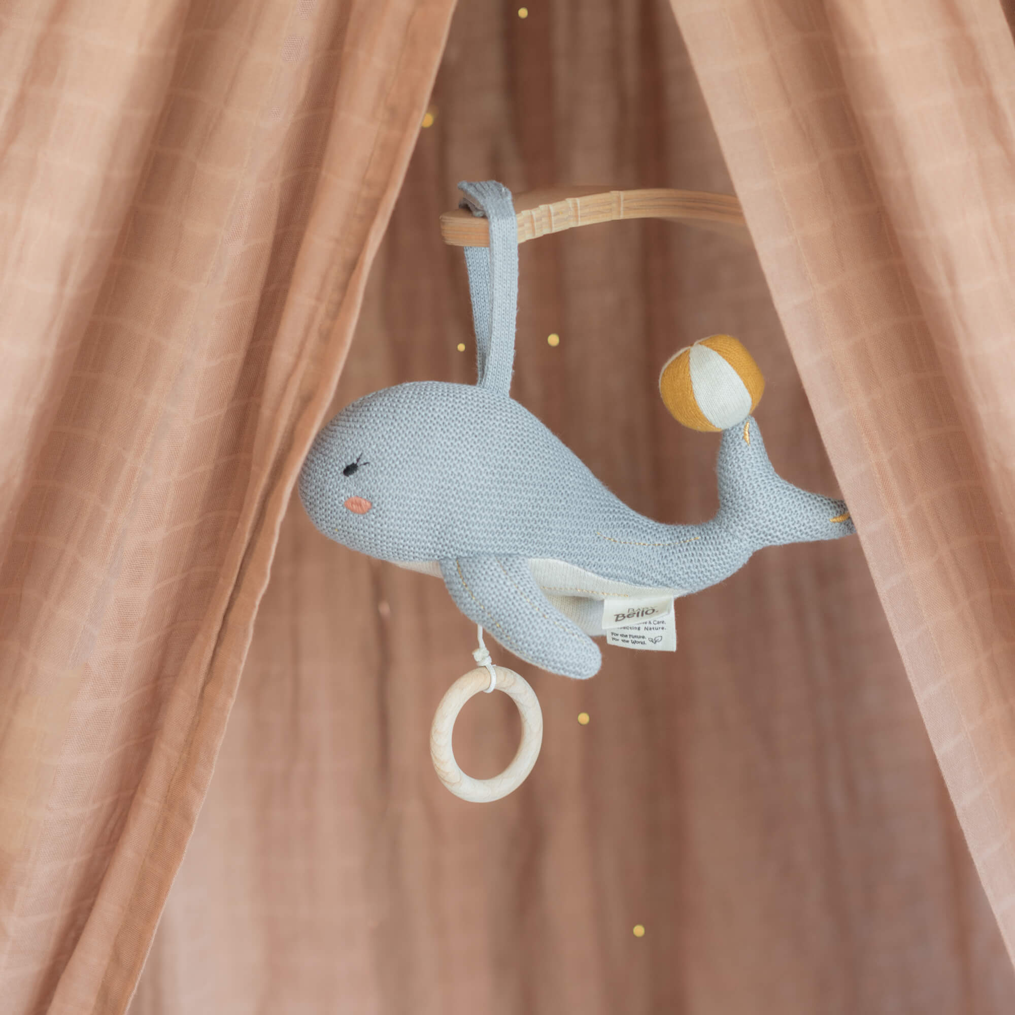 Baby Bello Spieluhr WALLY THE WHALE hellblau | 6x25x28cm