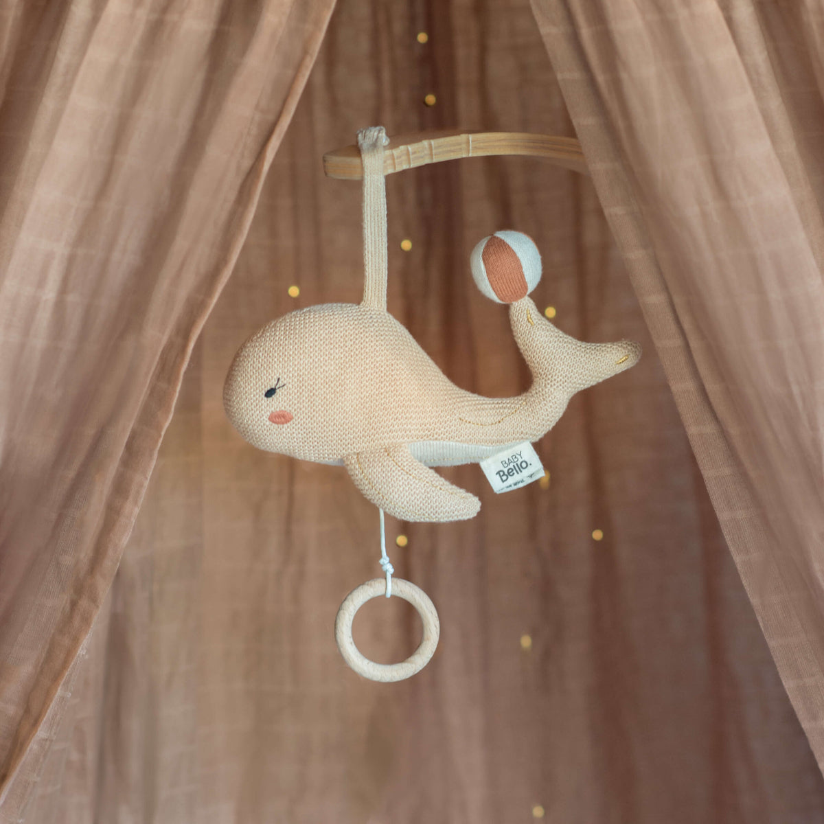 Baby Bello Spieluhr WALLY THE WHALE beige | 6x25x28cm