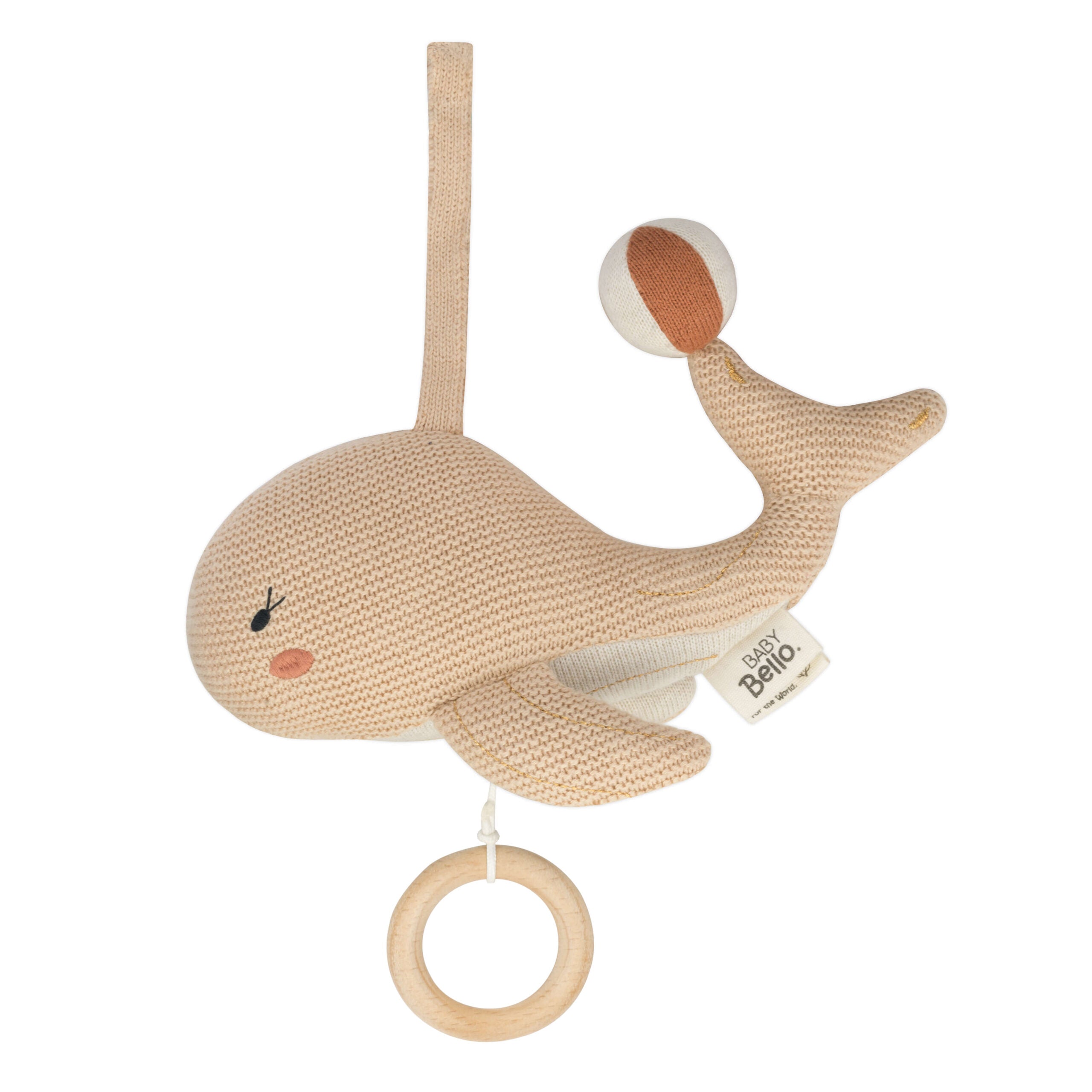 Baby Bello Spieluhr WALLY THE WHALE beige | 6x25x28cm