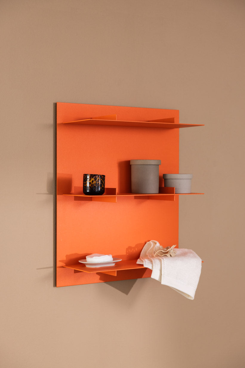 Metallbude Wandregal CHESS - Orange Sprizz | 47x55x16,2cm