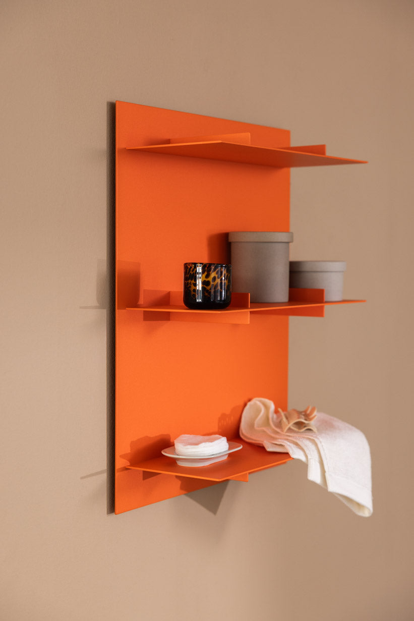 Metallbude Wandregal CHESS - Orange Sprizz | 47x55x16,2cm