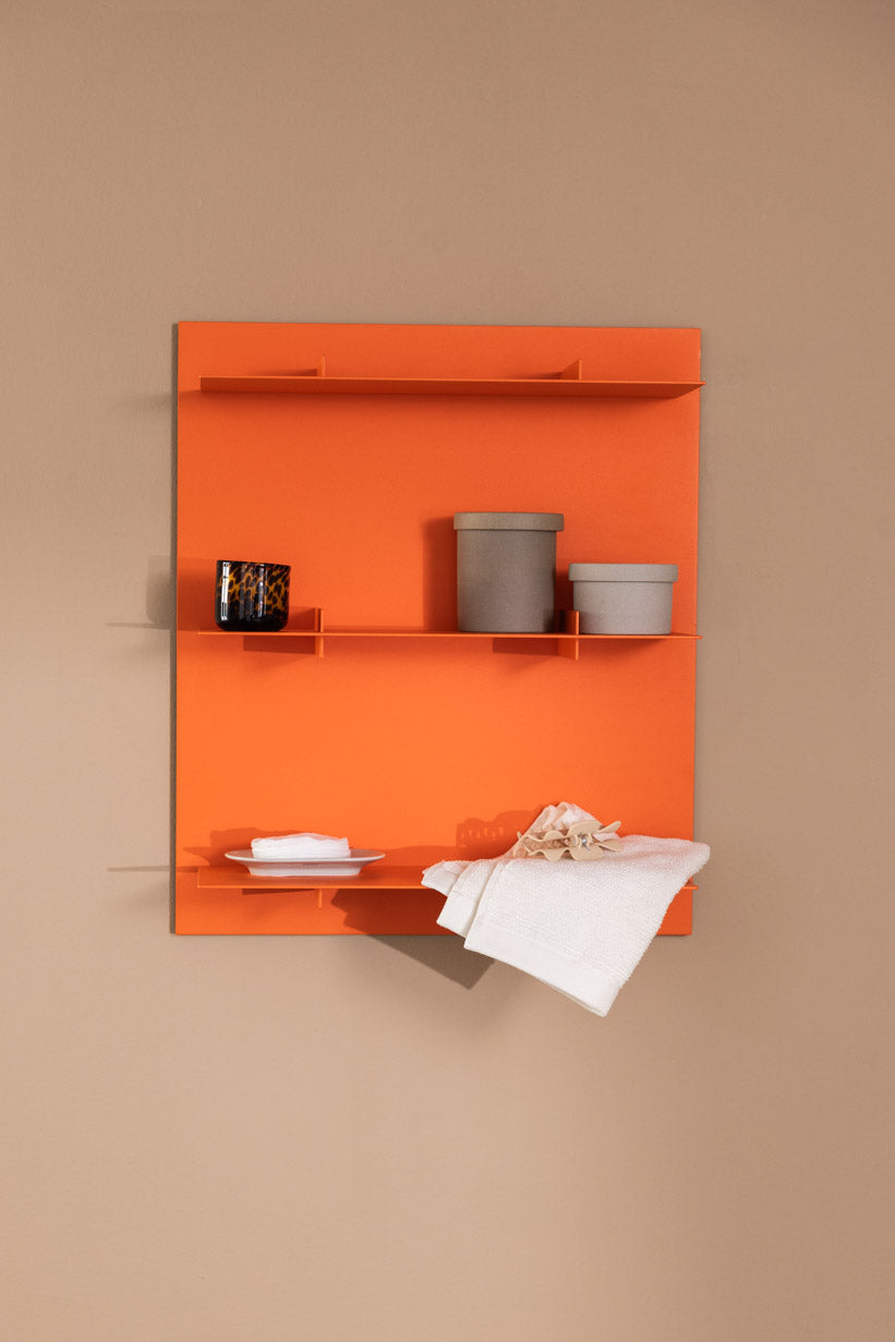 Metallbude Wandregal CHESS - Orange Sprizz | 47x55x16,2cm