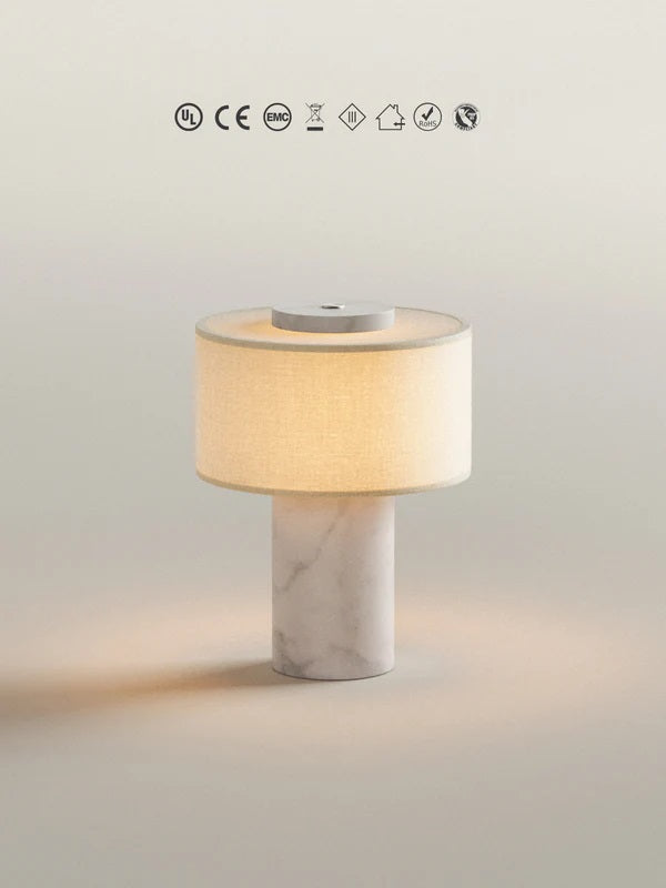Blossholm Tischleuchte AURIE white Marble portable | Ø 18x24cm