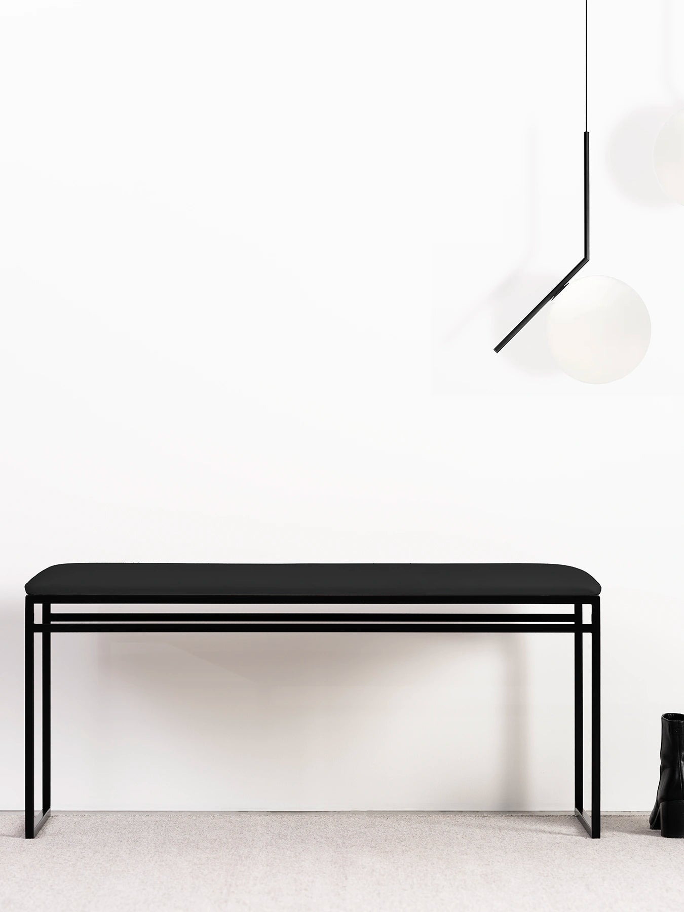 by Crea® Sitzbank WILMA Jadeschwarzes Leder