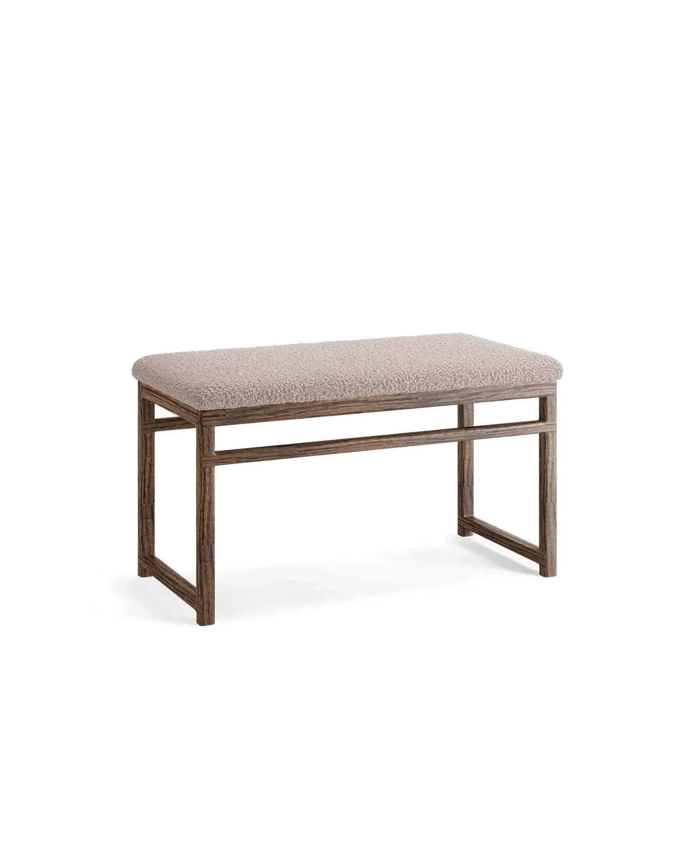 by Crea® Holzbank ALVA Dunkle Eiche Bouclé Greige