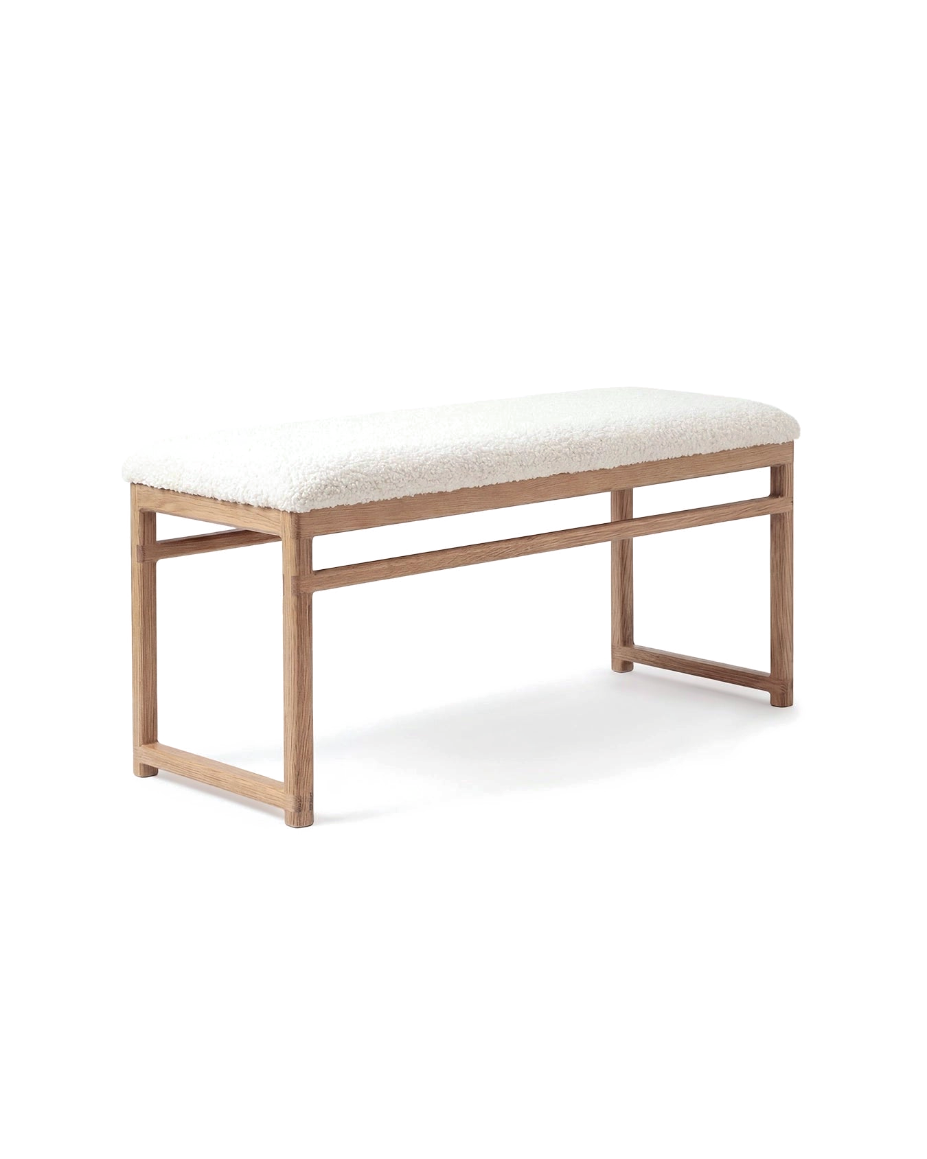 by Crea® Holzbank ALVA Eiche Natur Bouclé Ivory