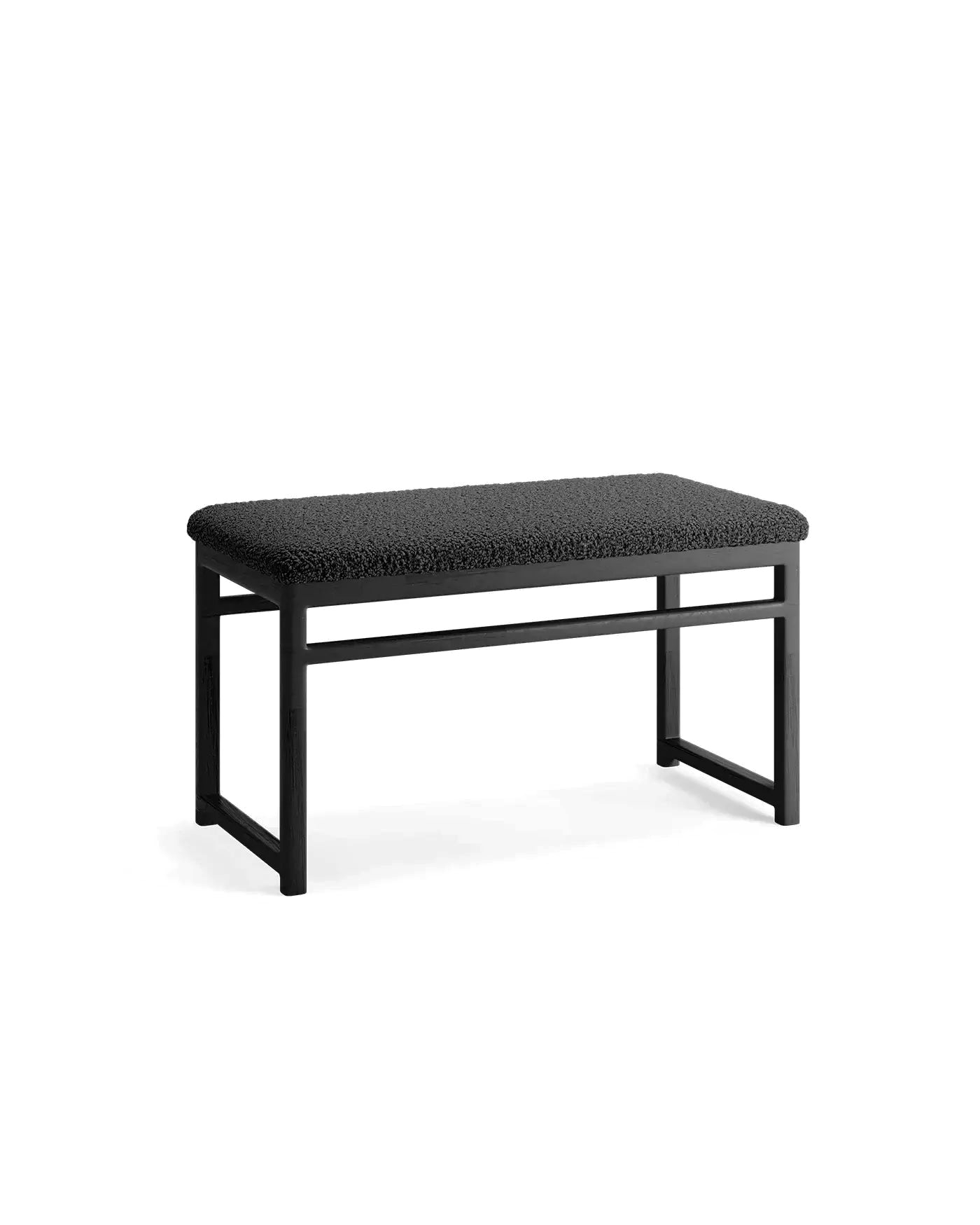 by Crea® Holzbank ALVA Schwarze Eiche Bouclé Schwarz