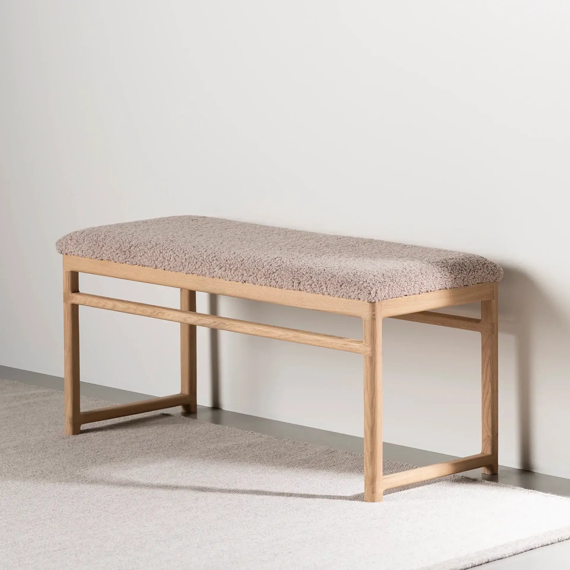 by Crea® Holzbank ALVA Eiche Natur Bouclé Greige