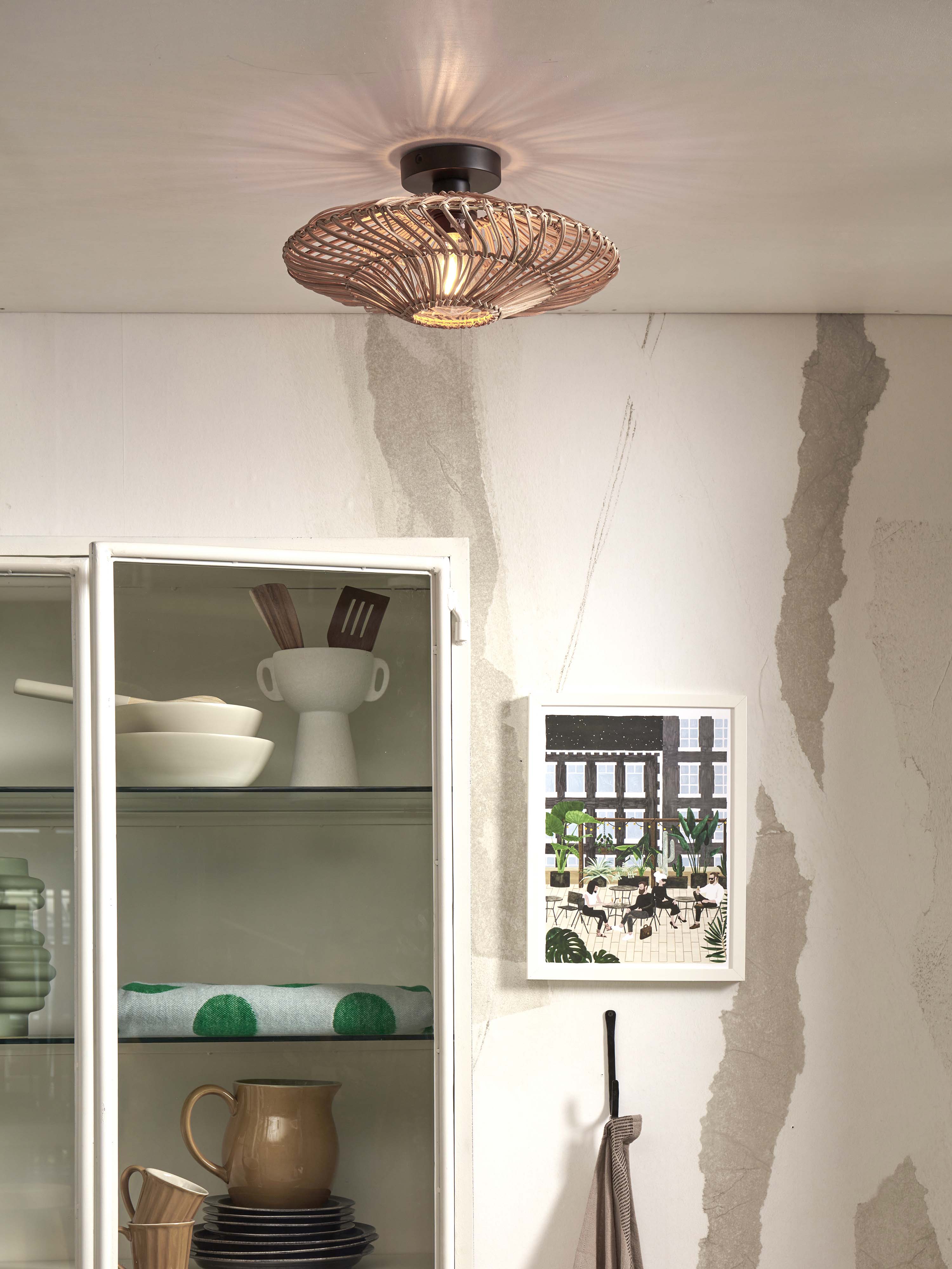 Good&Mojo Deckenlampe ZANZIBAR braun | 40x40x12cm