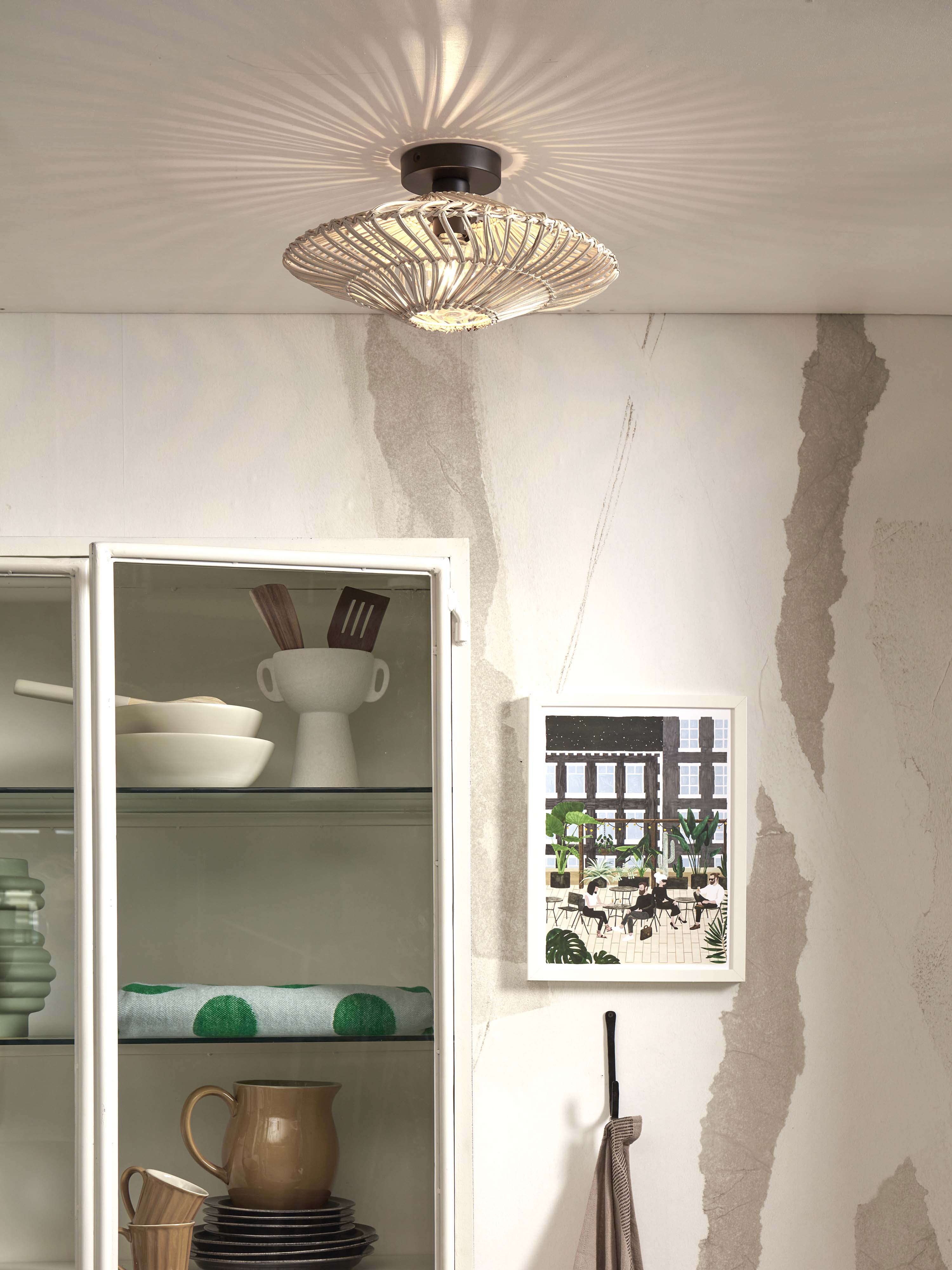 Good&Mojo Deckenlampe ZANZIBAR weiß | 40x40x12cm