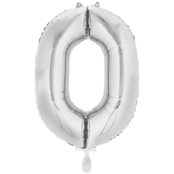 Ballon XL Zahl 0 90cm Silber