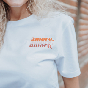 a good smile T-Shirt AMORE weiß