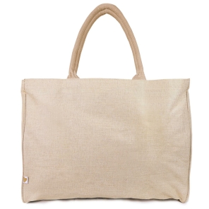 Shopping Bag Canvas Maxi uni beige 48x37x19cm A GOOD SMILE