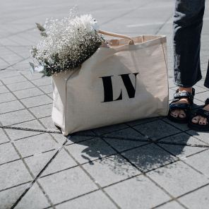 a good smile Shopping Bag Canvas Maxi LETTER beige...