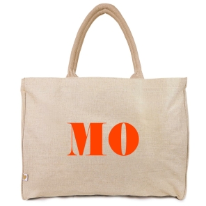 a good smile Shopping Bag Canvas Maxi LETTER beige personalisierbar