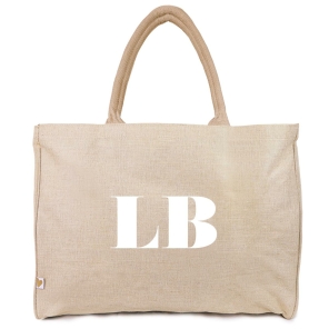 a good smile Shopping Bag Canvas Maxi LETTER beige personalisierbar