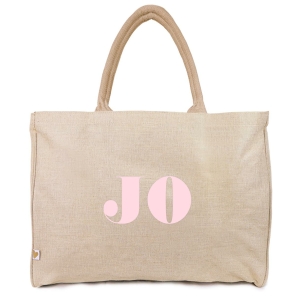 a good smile Shopping Bag Canvas Maxi LETTER beige personalisierbar