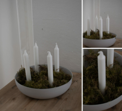 Storefactory Kerzenständer GRANHOLMEN XXL 4er hellgrau | Ø29x8cm