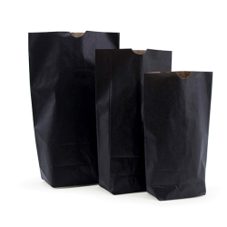 Geschenktüten Kraftpapier L schwarz/ natur mit Boden - 6 Stück- 19,5x29cm mit Boden