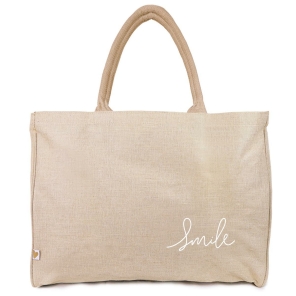 a good smile Shopping Bag Canvas Maxi SCRIPT beige...