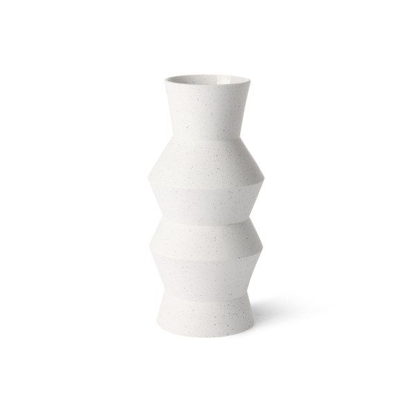 Vase wei&szlig; creme gesprenkelt M 13,5x29cm HK Living