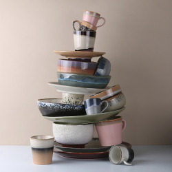 HKliving Becher ROCK Cappuccino Mug 70´s bunt | 12x9x8cm