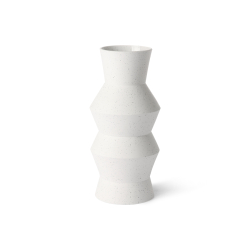 HKliving Vase weiß creme gesprenkelt L