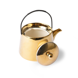 Teekanne Gold tea pot Keramik 16x13x11cm HK Living