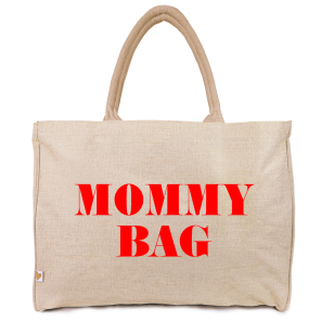 a good smile Shopping Bag Canvas Maxi MOMMY BAG beige personalisierbar