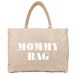 a good smile Shopping Bag Canvas Maxi MOMMY BAG beige personalisierbar