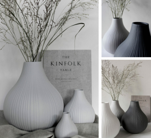 Storefactory Vase EKENAS XL grau | Ø 21x25cm